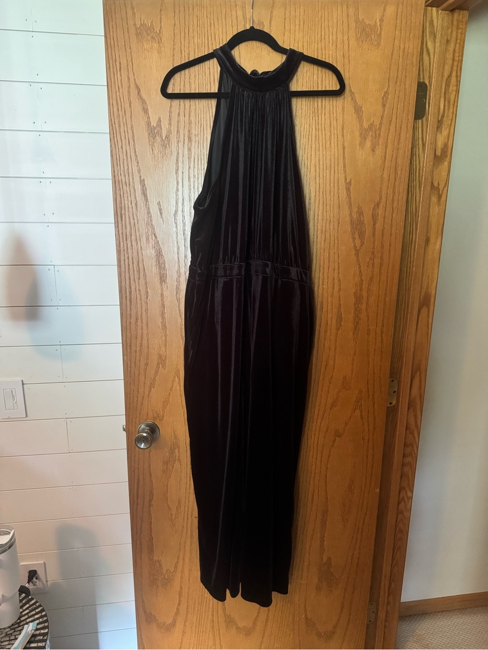 a new day Black Velvet Halter Jumpsuit